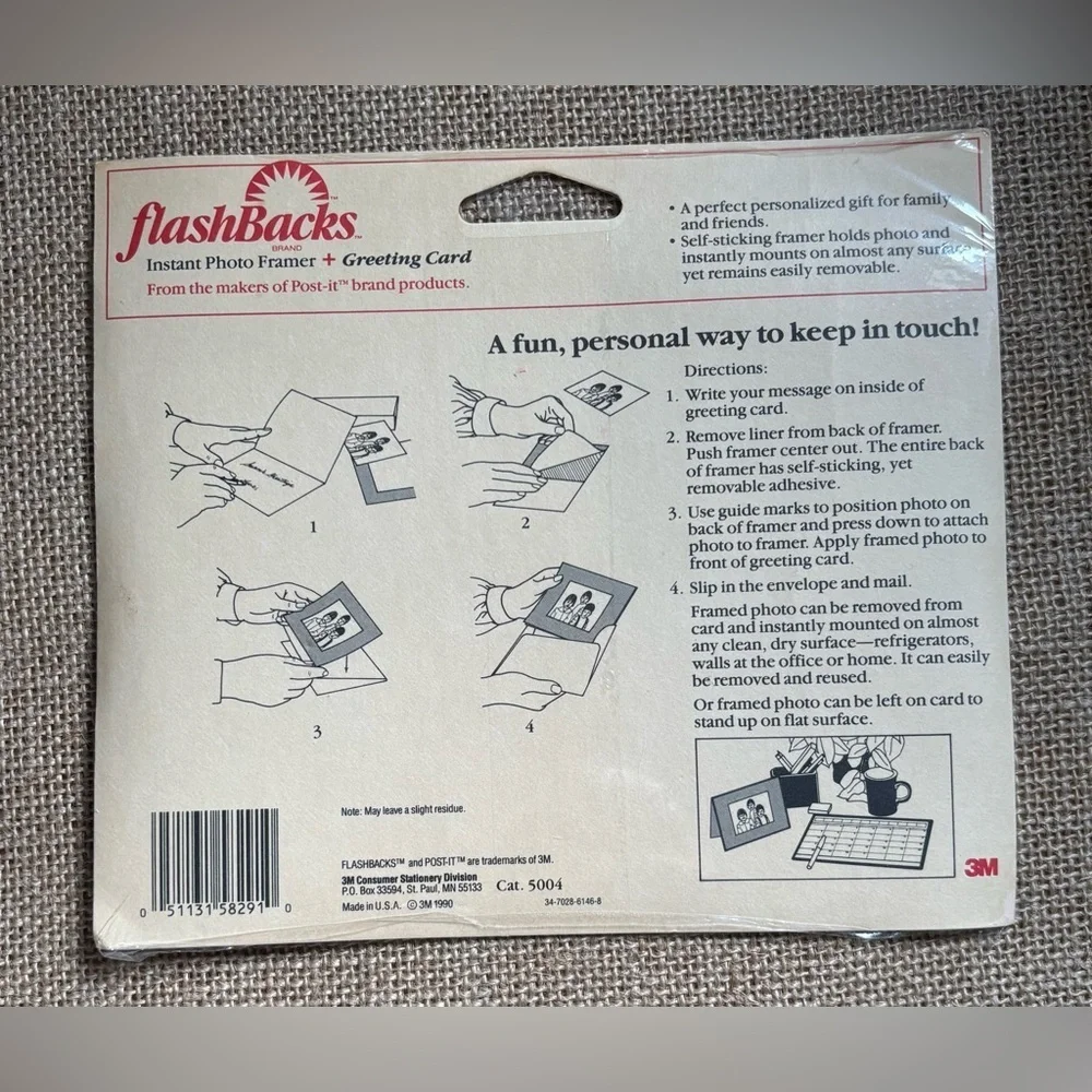Vintage Cardboard Flashbacks Strawberry Instant Photo Frame Greeting Card